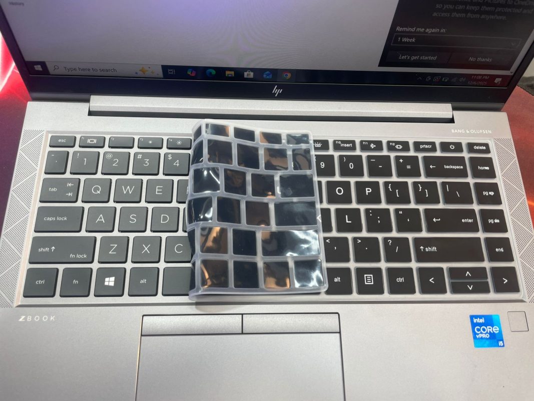 HP ZBook Firefly 14 G8 Premium Silicone Keyboard Protector Transparent Keyboard Cover